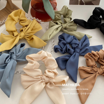 Gentle Retro French Satin Bowknot Hair Ring Hair Rope from Spring Ins Versatile Large Intestine Ring Hair Accessories for Women