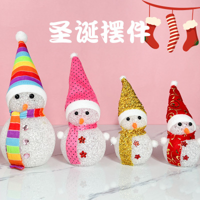 Christmas Eva Particles Snowman Small Night Lamp Led Christmas Luminous Toys Colorful Light Factory Supply Wholesale