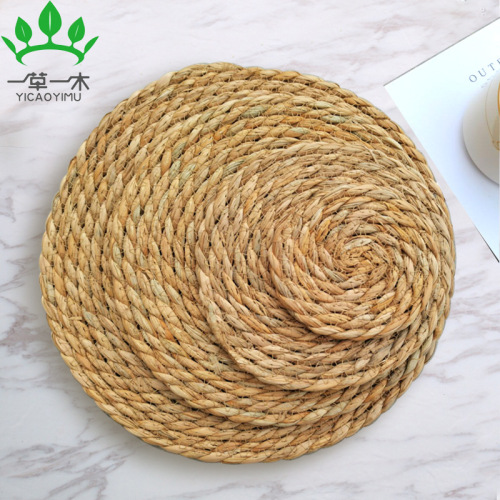 japanese straw heat proof mat household anti-scald pad western-style placemat non-slip mat round placemat placemat coasters potholder