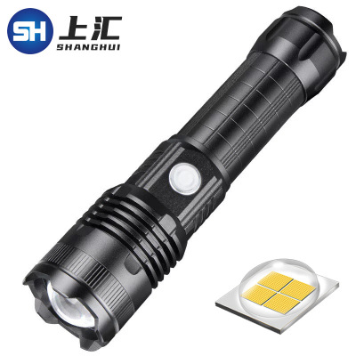 P50 Power Torch Outdoor Aluminum Alloy Household Portable USB Rechargeable Lighting Zoom Long Shot L