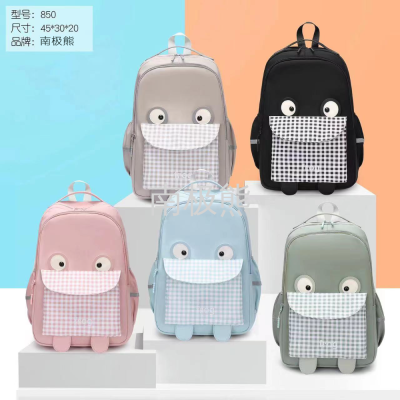 2022 New Products in Stock Cartoon Simple and Stylish Casual Backpack Outdoor Travel Factory Direct Sales Dual-Use