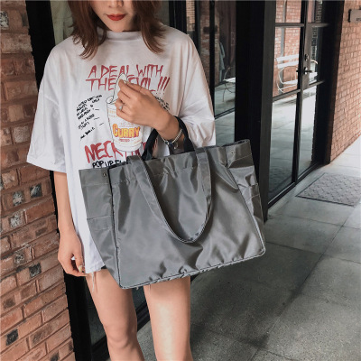 Korean Harajuku Large Capacity Shoulder Bag Women's Simple Student Handbag Casual Oxford Shoulder Tote Bag Wholesale