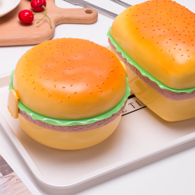 Creative Cute Hamburger Student Lunch Box Microwave Bento Box Multi-Layer Children Lunch Box Fruit Crisper Gift