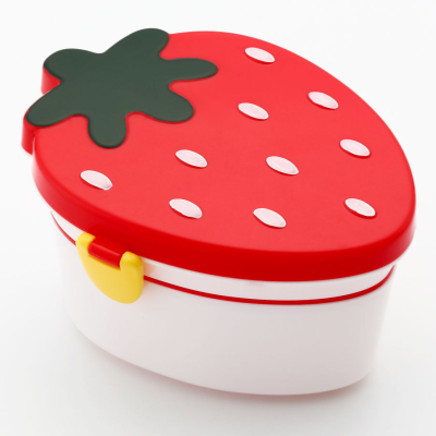 New Creative Strawberry Plastic Lunch Box Children's Double Layer Lunch Box Food Grade Pp Lunch Box Student Lunch Box