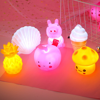 Ins Star Moon Cloud Shell Unicorn Horse Bird Rabbit Apple Dinosaur Ice Cream Pig Variety Small Night Lamp