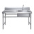 Commercial Stainless Steel Sink Kitchen Single Star Sink Right Platform Dish Washing Hand Basin Canteen Household