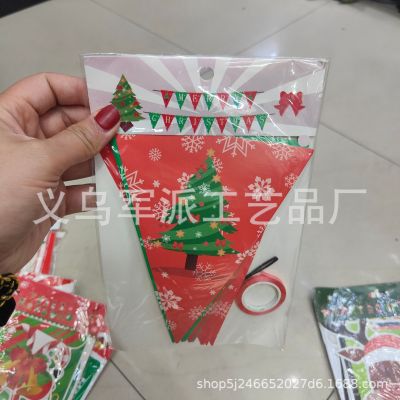 2022 Christmas Hanging Flag Decoration Supplies Pennant Hanging Flags Christmas Party Shopping Mall Layout Paper Festival Party