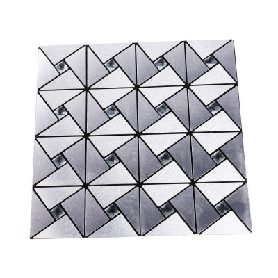 [Poly MEGA STAR Wallpaper] Aluminum-Plastic Plate Silver Brushed Mosaic Wall Sticker