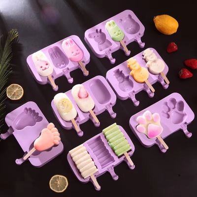 Silicone Ice Cream Mold Wholesale Ice-Cream Mold Food Grade Ice Box with Lid Ice Cream Ice Cream Ice Candy Mold