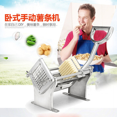 Horizontal Manual French Fries Machine Strip Cutter Commercial Stainless Steel Household Cut Potato Strips Cucumber Carrot Stick Bar Cutting Machine