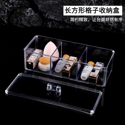 Woxingwo Transparent Jewelry Box Cosmetic Box Girl Style Harajuku Style Skin Care Makeup Cotton Puff Tool Box