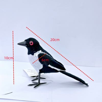 Factory Direct Sales Simulation Feather Magpie, Real Feather Bird Crow, Festival Gift Decoration, Scene Layout