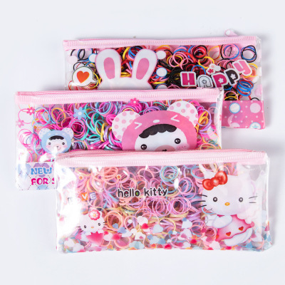 Disposable Children Rubber Band Korean Style Zipper Bag Wallet Rubber Band Does Not Hurt Hair Baby Small Hair Ring Tie-up Hair Hair Ornaments