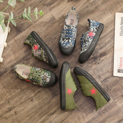 Qingdao Global Children's Camouflage Shoes Children's Canvas Shoes Slip-on Liberation Shoes Spring Style Outdoor Summer Camp Shoes