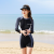 Sports Swimwear One-Piece Two-Piece Suit Swimsuit with Chest Pad Wireless Cup Ladies Hot Spring Swimsuit
