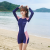 Sports Swimwear One-Piece Two-Piece Suit Swimsuit with Chest Pad Wireless Cup Ladies Hot Spring Swimsuit