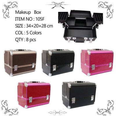 Factory Direct Sales Multifunctional Aluminum Alloy Makeup Box Cosmetic Makeup Storage Toolbox Beauty Manicure Suitcase