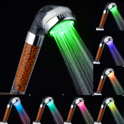 Wholesale Phototherapy Shower Led Anion Spa Shower Supercharged Water-Saving Temperature Control Colorful Handheld 