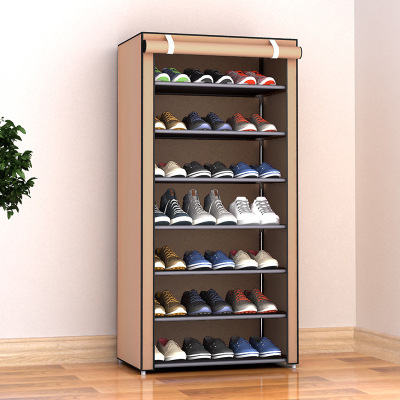 Factory Direct Sales New Simple Non-Woven Seven-Layer Shoe Cabinet Home Living Room Bedroom Door Storage Shoe Rack Wholesale