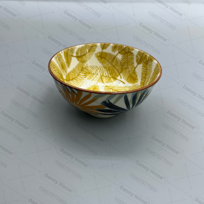Ceramic Bowl 4.5-Inch Ceramic Bowl Exquisite Double-Sided Floral Lace Bowl Household Bowl Gift Bowl