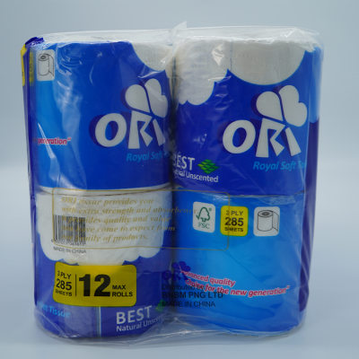 100% Native Wood Pulp White Tissue Roll Natural Tissue 2-Layer 200-Piece Tissue Customized Embossed Toilet Paper
