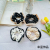 Classic Style Black and White M Large Intestine Ring Elegant Hair Rope Hair Band for Bun Haircut Letter Headdress Korean Style Simple Hair Accessories