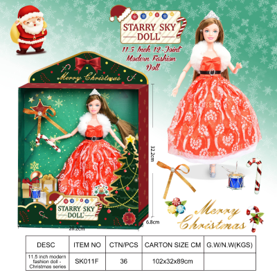 2022 New Christmas Doll 11.5-Inch 12-Joint Fashion Doll Barbie Doll Girls' Toy Gift