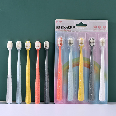 2022 New Toothbrush High-End Five PCs Feather Soft Wide Head Soft Hair Adult Universal Gum Care Toothbrush in Stock Wholesale