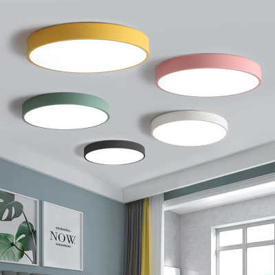 Nordic Bedroom Light Modern Simple Home round Aisle Thin Corridors Hallway LED Lamp Macaron Ceiling Lamp