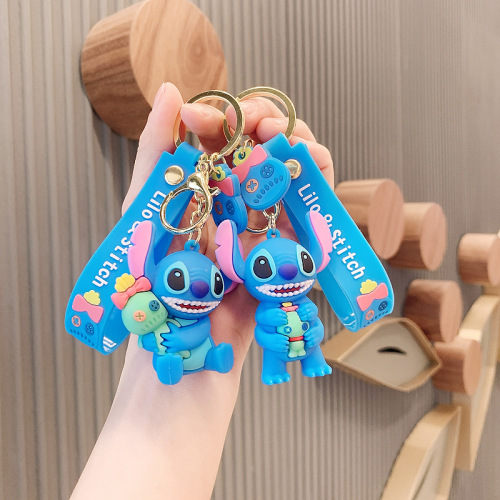 Stitch a Jin Cute Backpack Keychain Cartoon Female Creative Pendant Figurine Doll Ornaments Car Key Chain