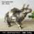 Red Fire Zinc Alloy Electroplating Cow-Shaped Ashtray Gift for Securities Industry Personnel