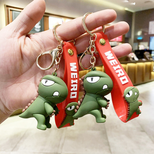 Dinosaur Doll Cute Key Chain Silicone Bag Car Key Pendant Schoolbag Cartoon Hanging Ornaments Couple Keychain