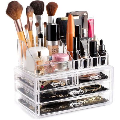 Storage Box Cosmetics Acrylic Dressing Box Desktop Storage Transparent Stackable Drawer Cosmetic Storage Box