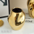 Nordic Light Luxury Creative Golden Minimalist Ceramic Vase Home Living Room Decorations American Flower Container Decoration Ornaments