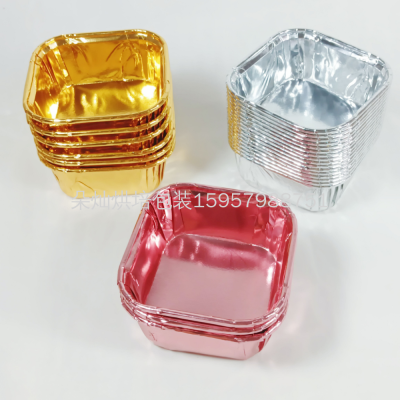 Double-Sided Gold Aluminum Foil Cake Cup 6.5*6.5*3.5cm Cake Paper Cups Cake Cup Cake Paper Tray