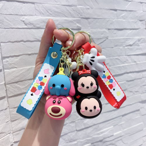 Stacked Animal Wholesale Accessories Silicone Doll Keychain Key Chain Key Ring Ornaments Cartoon Gift Pendant