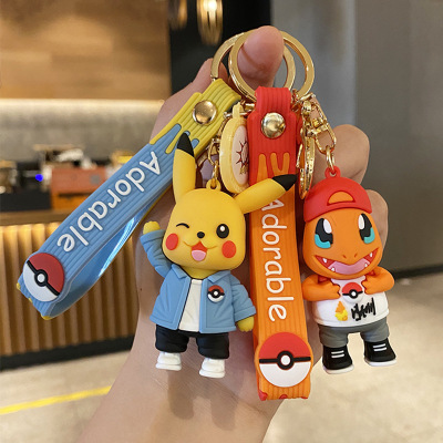 Cartoon Pikachu Creative Keychain Cute Doll Pendant Bag Charm Gift Silicone Gift Doll Key Chain