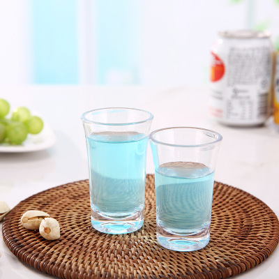 Acrylic High Transparent Shooter Glass Liquor Cup One Piece Shot Glass Plastic Tass Wine Glass Thick Bottom Bar Glass