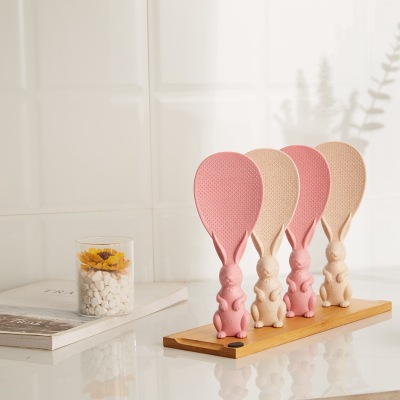Stand-Able Plastic Creative Bunny Meal Spoon Rice Spoon Household Non-Stick Rice Spoon Meal Spoon Rice Spoon Meal Spoon Eat Snail Rice Noodles Spoon Meal Spoon