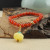 Natural Red Agate Bracelet Women's Imitation Beeswax Pumpkin-Shaped High-End Bracelet Vintage Accessories Holiday Gift