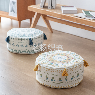 Nordic Simple Geometric Pattern Printing Stool Futon Living Room Balcony Tatami Mat Floor Mat Thickened Window Cushion