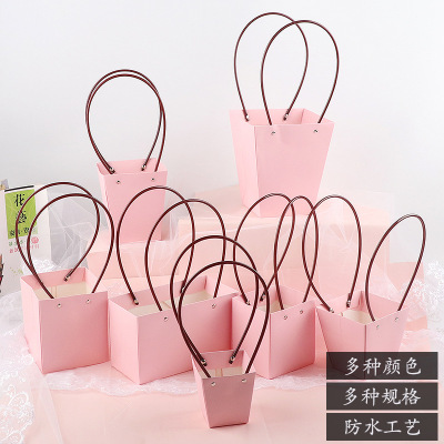 Factory Wholesale Teacher's Day Three Or Eight Mother's Day DIY Flower Basket Gift Box Portable Waterproof Fresh Flower Arrangement Handbag