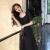 French Retro Dress Long Summer Black Dress Woman Square-Neck Inspirational Design Stylish Niche Overknee Dress Fashion