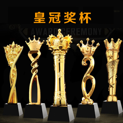 Crown Crystal Trophy Creative Resin Trophy Excellent Staff Team Award Lettering Trophy Factory in Stock