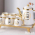 New European Style Ceramic Water Set Gold Plated Crown Coffee Cup Pot Home Use Set Gift Set