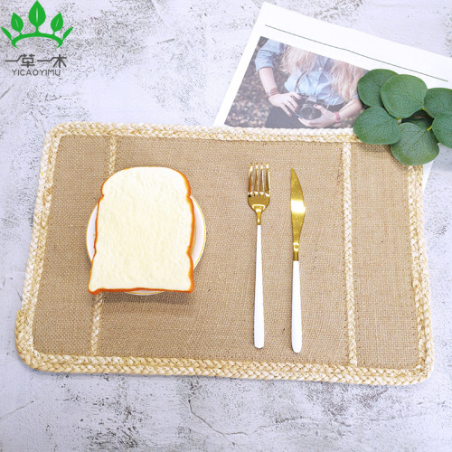 japanese linen placemat jute placemat corn husk western-style placemat woven placemat heat proof mat cup mat bowl mat