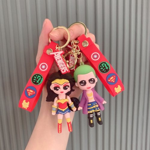 Clown Doll Small Pendant Doll Key Ring Rope Wholesale Harley Quinn Key Chain Autocrane Ornaments Cute Accessories