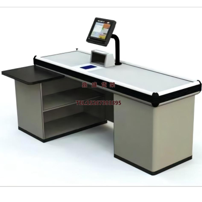 Iron Stainless Steel Supermarket Cashier Machine Shopping Mall Collection Table