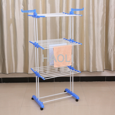 folding imovable blue three layers of paint clothes  drying racks 