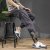 Men's Autumn Track Pants Fashion Brand Ankle Banded Workwear Casual Cropped Ice Silk Thin Harem Pants Korean Fashion